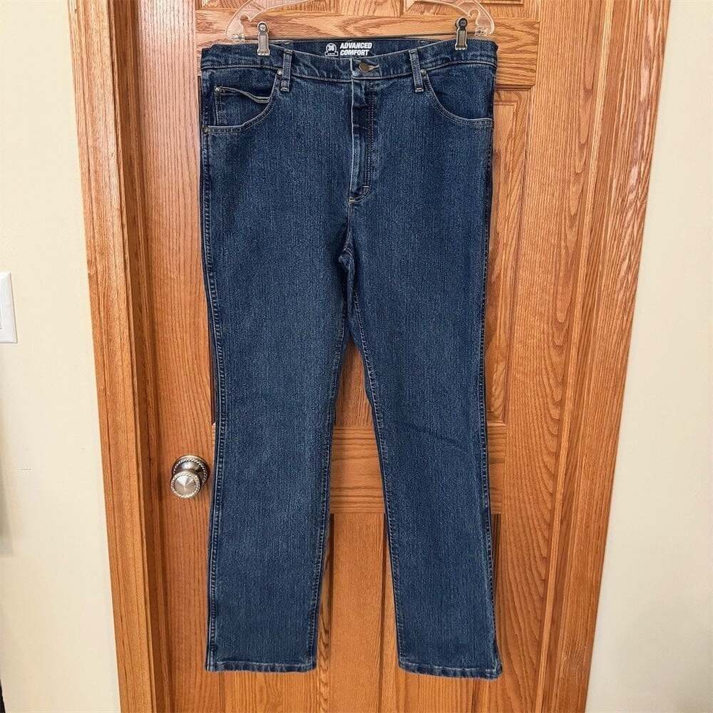 Wrangler Advanced Comfort Jeans Mens 38x34 Dark Wash Slim Fit Stretch